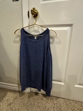 bp. navy blue open shoulder knit top. Edgy, airy, indie